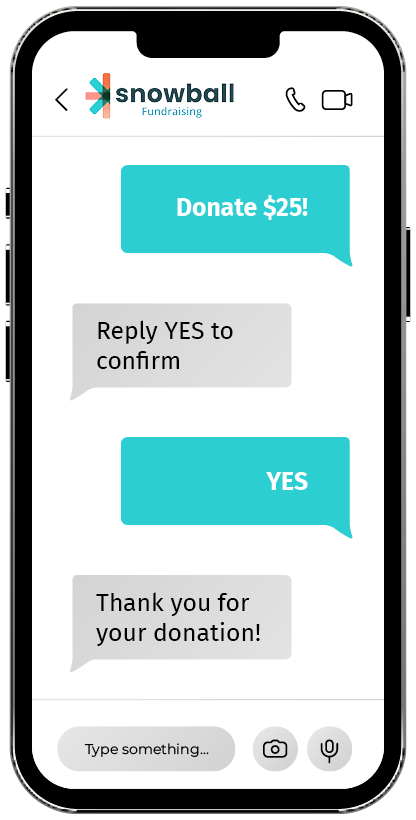 This image shows an example of someone engaging in a text-to-give fundraiser